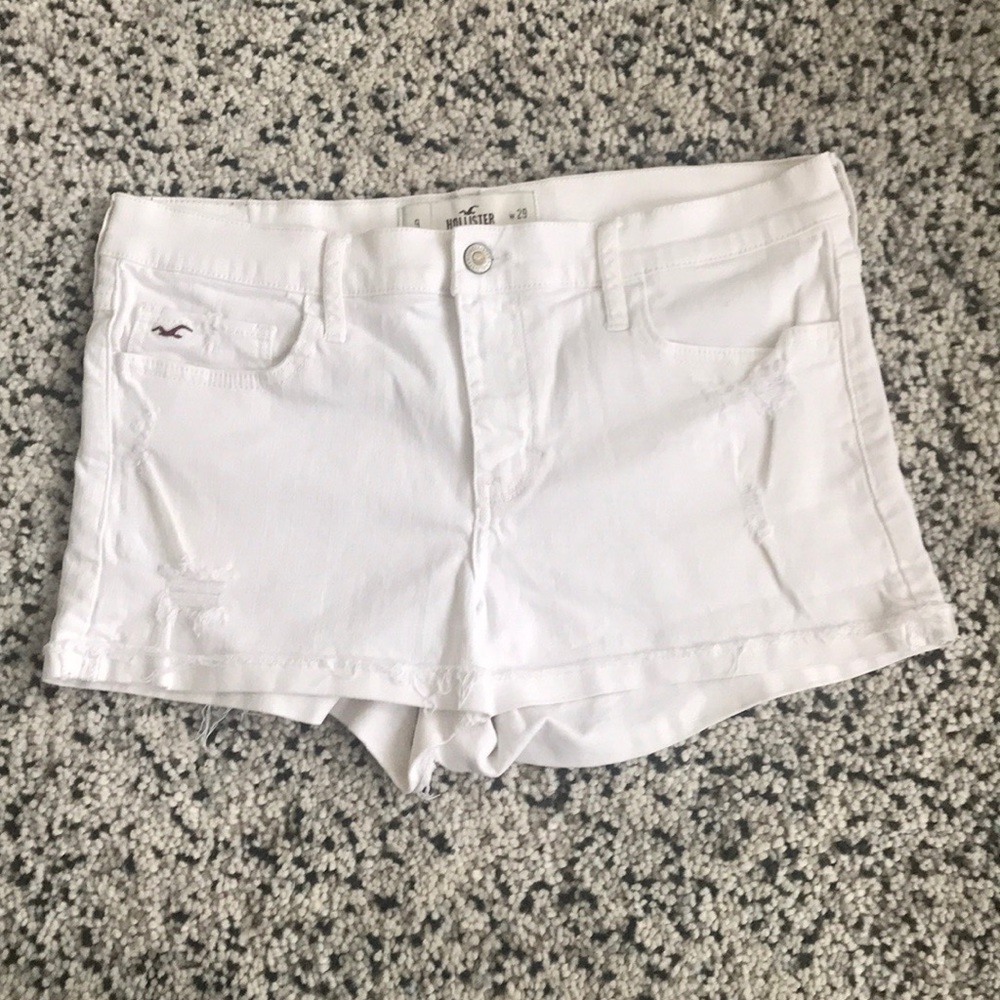 Hollister White Denim Shorts